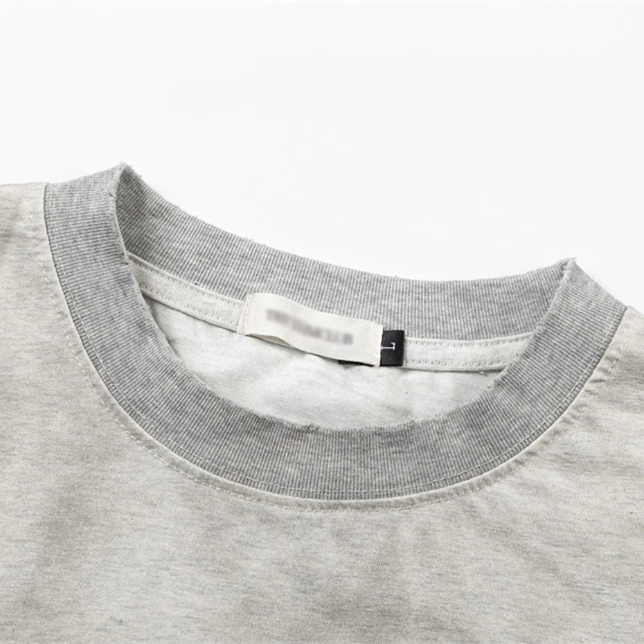Vintage Camouflage Patchwork Oversized T-Shirt — back view