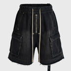 Vintage Baggy Denim Shorts — back view