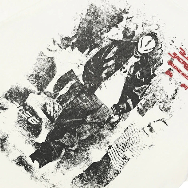 Vintage White Print T-Shirt — front view