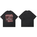 Retro Black Eyes Washed T-Shirt — fabric close-up