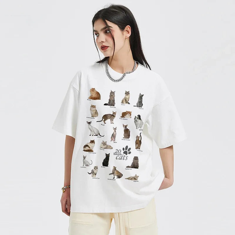 White Cats Graphic T-Shirt — fit shot