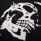 Vintage Skull Graphic Knit Oversized Sweater — fit shot