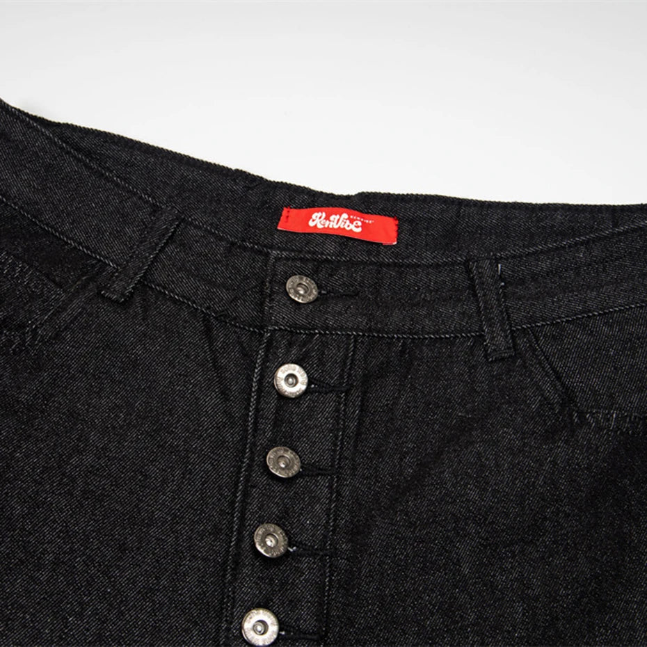 Y2K Wide Leg Denim Shorts — detail shot