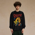 Vampurr Black Cat Graphic Long Sleeve Tee — front view