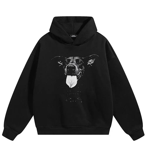 Dog Graphic Hoodie — fabric close-up