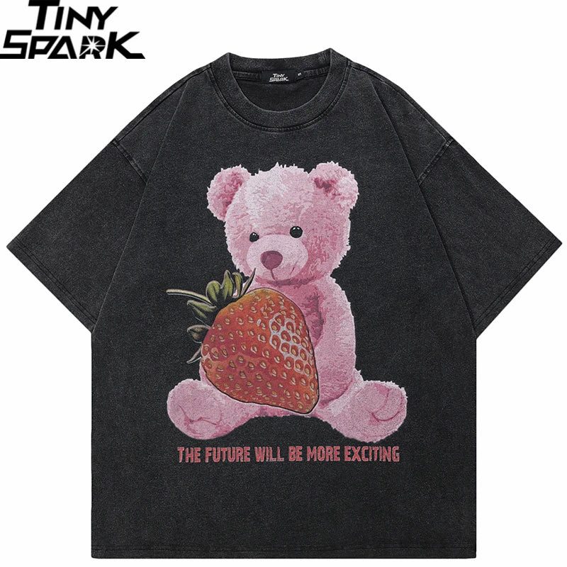 Vintage Black Bear Washed T-Shirt — front view