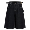 Wide Leg Denim Shorts — styling shot