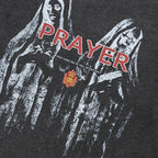 Prayer Retro Black Washed T-Shirt — detail shot