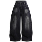 Retro Vintage Denim Baggy Jeans — back view