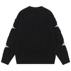 Y2K Star Graphic Knit Oversized Sweater — front view