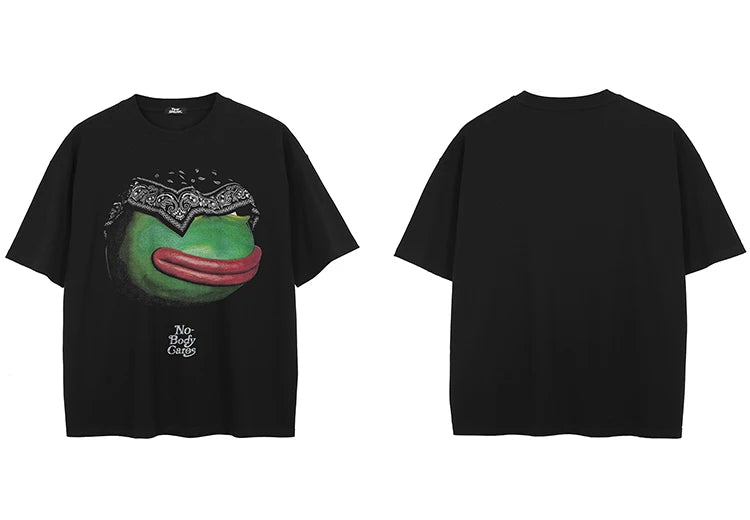 Graphic Black Faded T-Shirt — fit shot