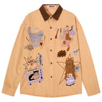 Long Vintage Cat Graphic Oversized Shirt — styling shot