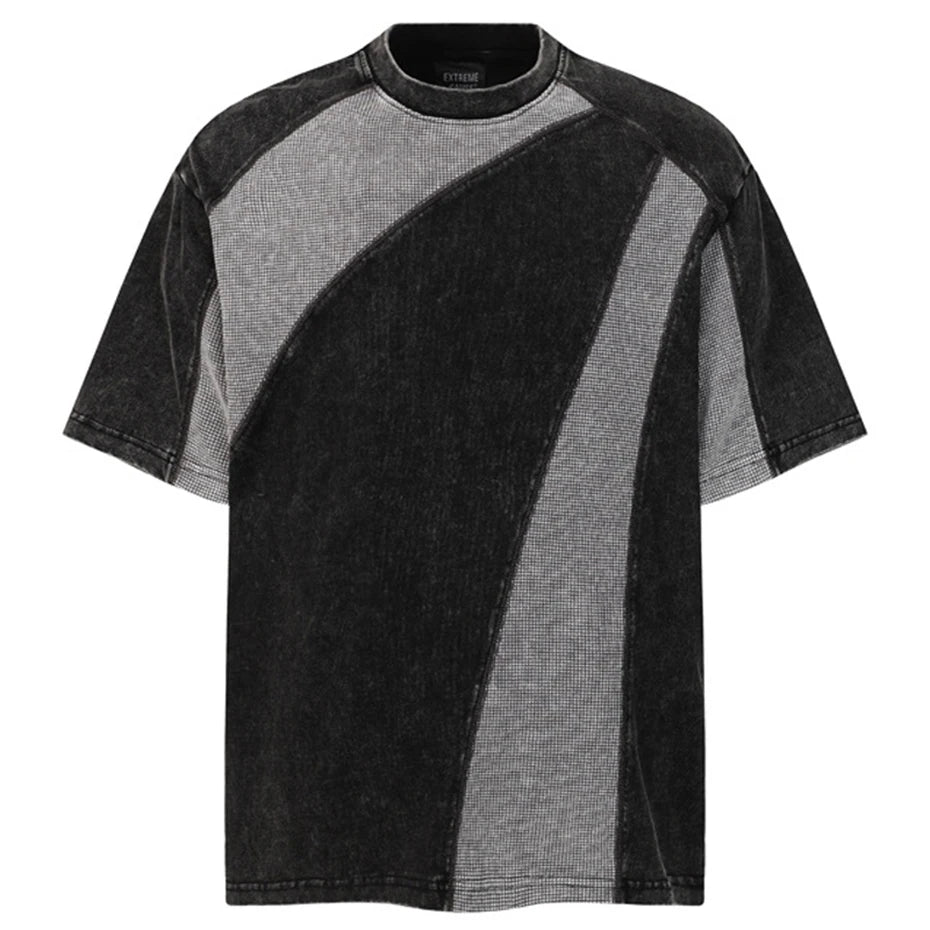Y2K Vintage Color Block Oversized T-Shirt — styling shot