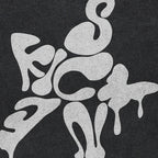 Y2K Black Melting Star Washed T-Shirt — back view