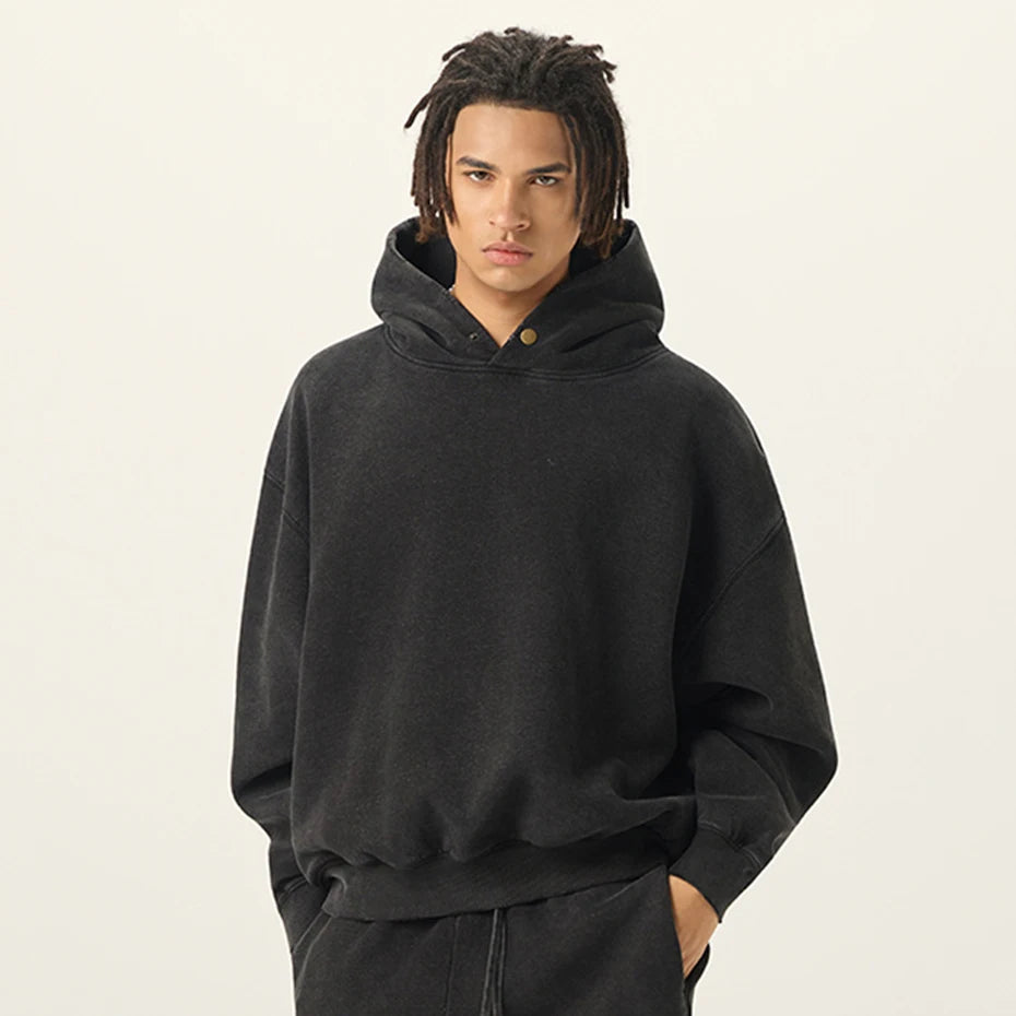 Pullover Vintage Oversized Hoodie — back view