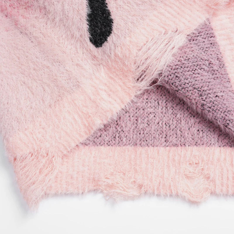 Y2K Gradient Graphic Knit Sweater — styling shot