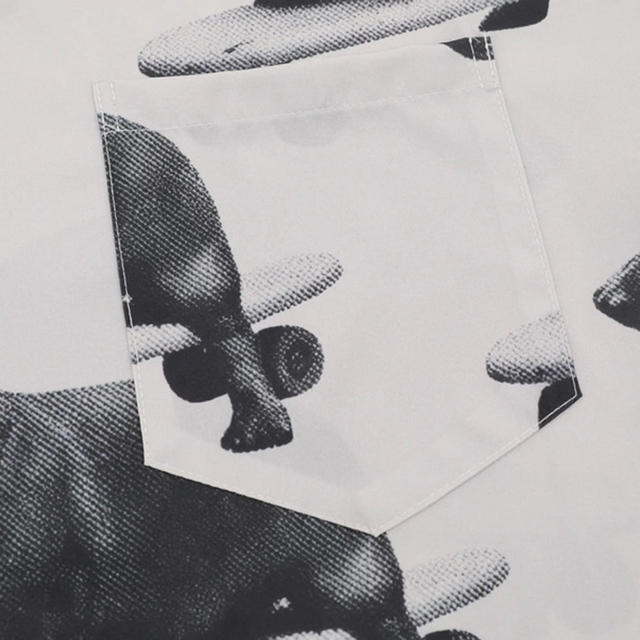 Dog Graphic Loose Shirt — detail shot