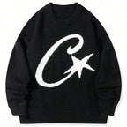 Sweaters Y2K Star Graphic Knit Oversized Sweater — styling shot