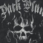 Retro Black Fire Flame Washed T-Shirt — front view