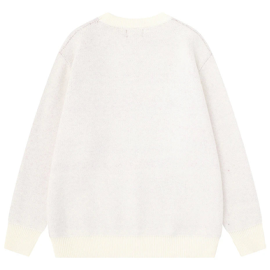 Sweaters Y2K Skeleton Graphic Knit Oversized Sweater — detail shot