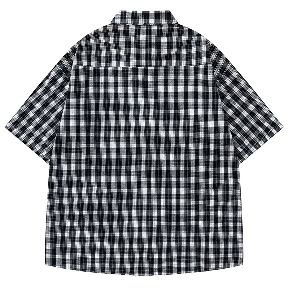 Plaid Oversized Varsity Jacket — front view