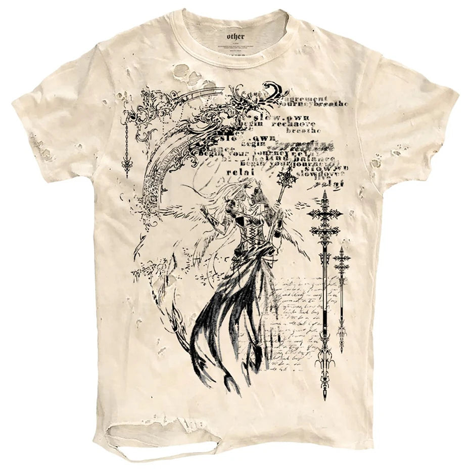Vintage Ripped Loose T-Shirt — fit shot
