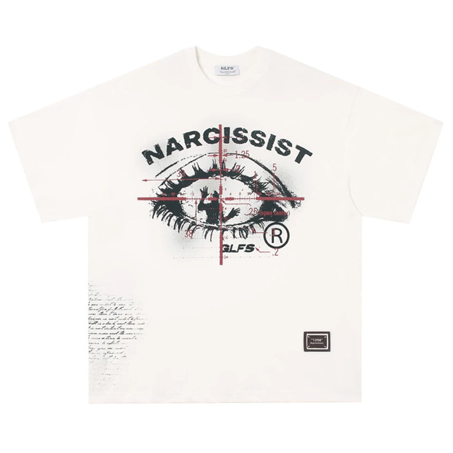 Y2K Black Eye Graphic Loose T-Shirt — back view