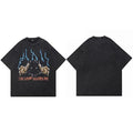 Retro Black Scary Eye Washed T-Shirt — side view