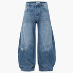 Y2K Vintage Blue Denim Baggy Jeans — back view
