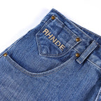 Black Blue Loose Denim Shorts — fit shot