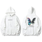 Black Butterfly Fleece Hoodie — fit shot