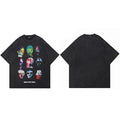 Car Black Graphic Oversized T-Shirt — fabric close-up