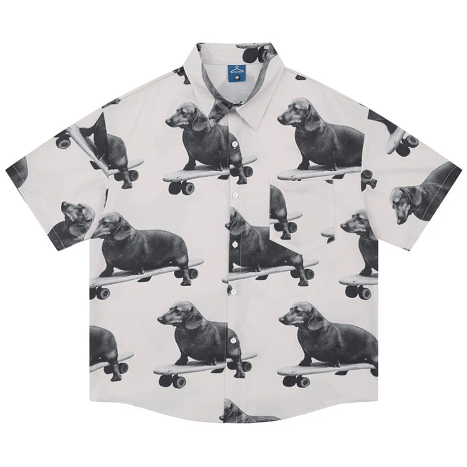 Dog Graphic Loose Shirt — styling shot