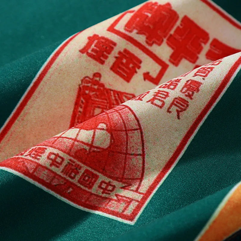 Retro Cigarette Print Hawaiian Shirt — detail shot