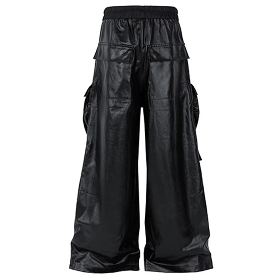 Black Baggy Cargo Pants — front view