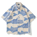 Vintage Print Loose Shirt — styling shot