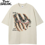 Beige Big Eye Graphic T-Shirt — detail shot