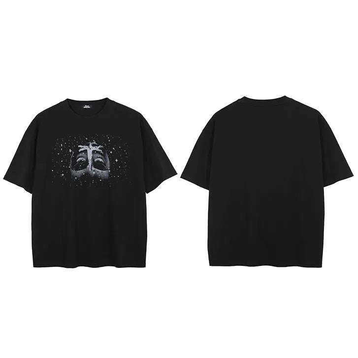 Black Mask Faded T-Shirt — fit shot