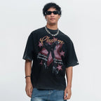 Y2K Hip Hop Graphic Oversized T-Shirt — fit shot