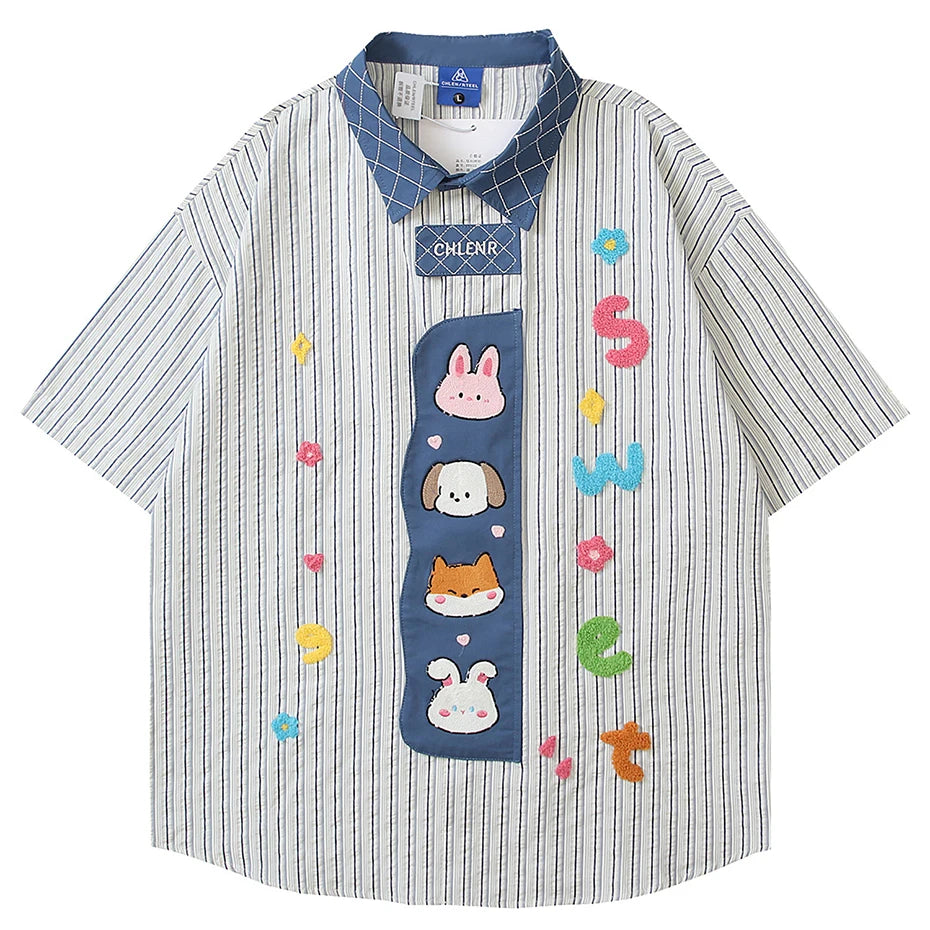 Vintage Cartoon Graphic Loose Shirt — styling shot