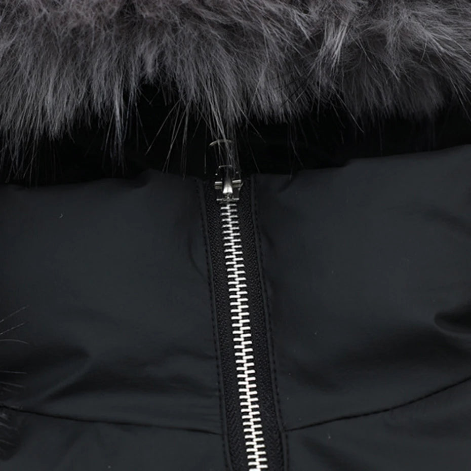Padded Fur Puffer Jacket — detail shot