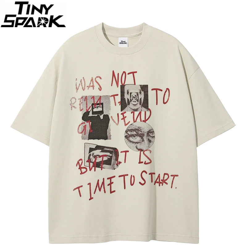 Retro Graffiti Graphic T-Shirt — front view