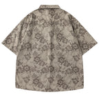 Vintage Flower Graphic Loose Shirt — detail shot