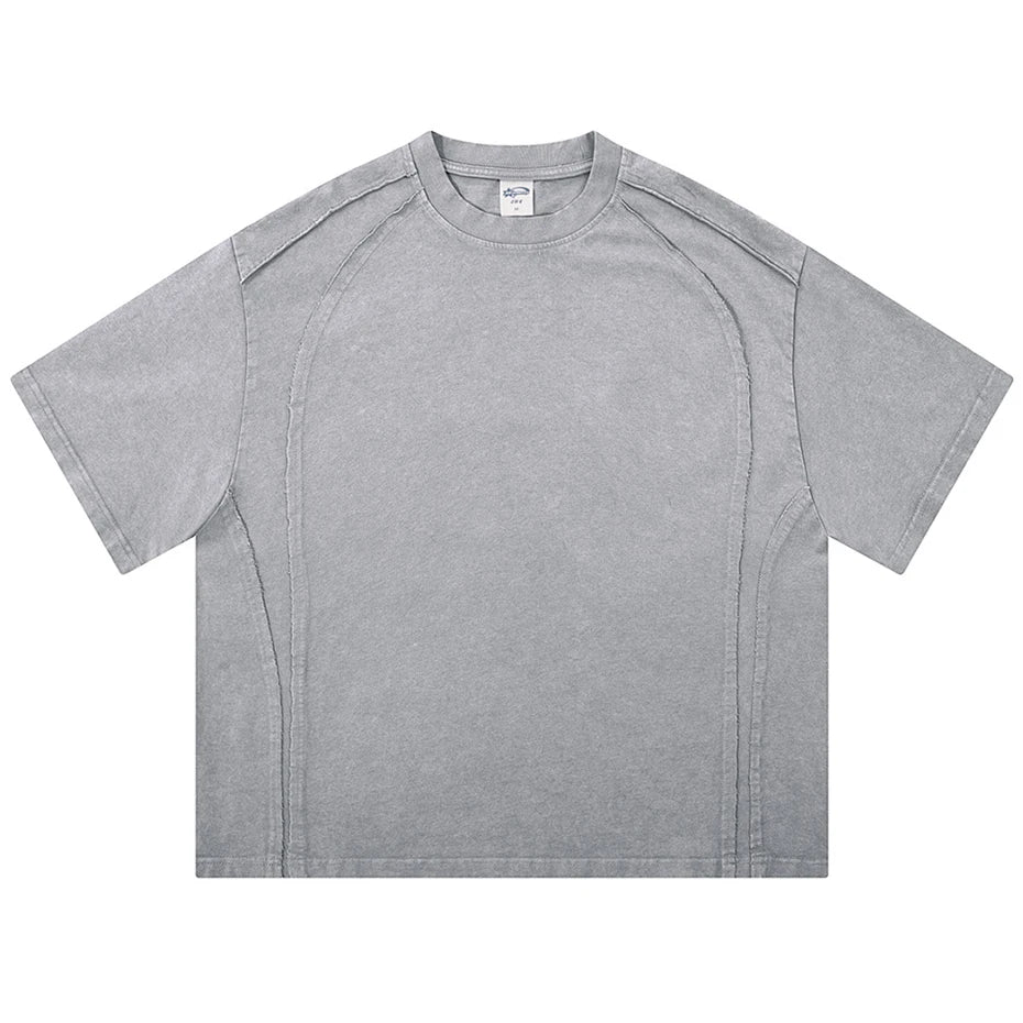 Y2K Vintage Patchwork Oversized T-Shirt — detail shot