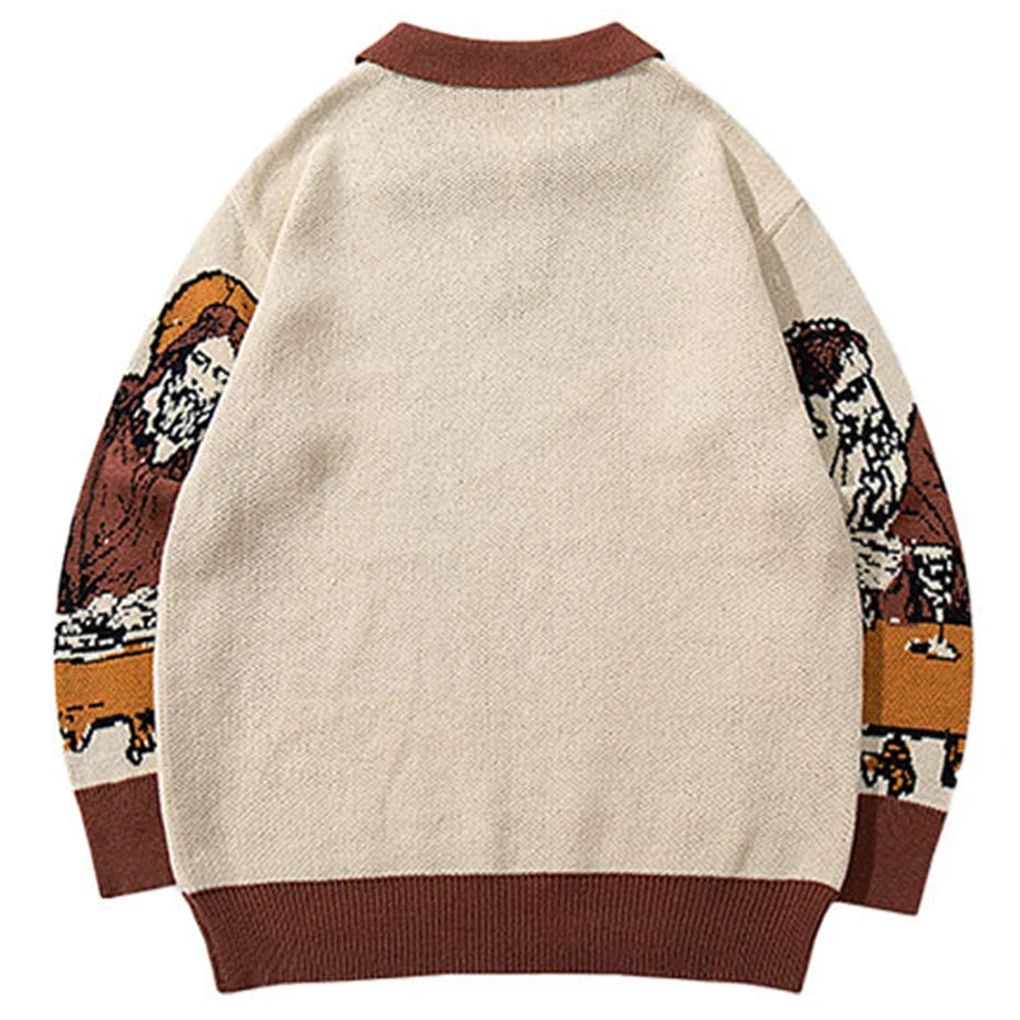 Vintage Knit Oversized Sweater — front view