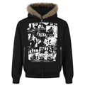 Vintage Zip Fur Oversized Hoodie — front view