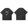Black Doberman Dog Faded T-Shirt — fit shot