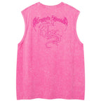 Y2K Embroidered Oversized Vest — front view