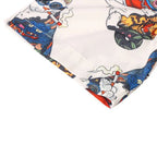 Y2K Cats Print Loose Shirt — fabric close-up