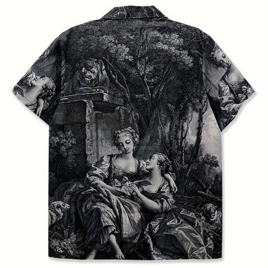 Y2K Vintage Graphic Loose Shirt — front view